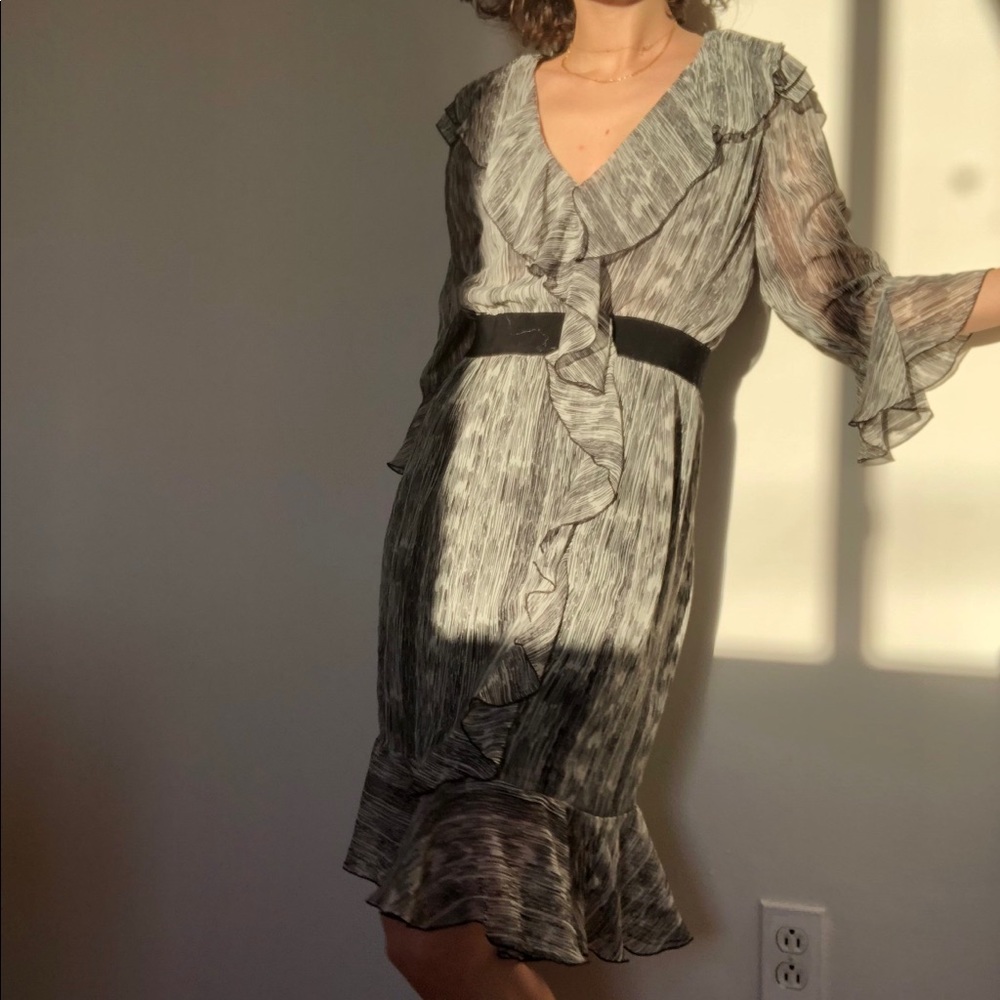 Mid-length Black and white dress